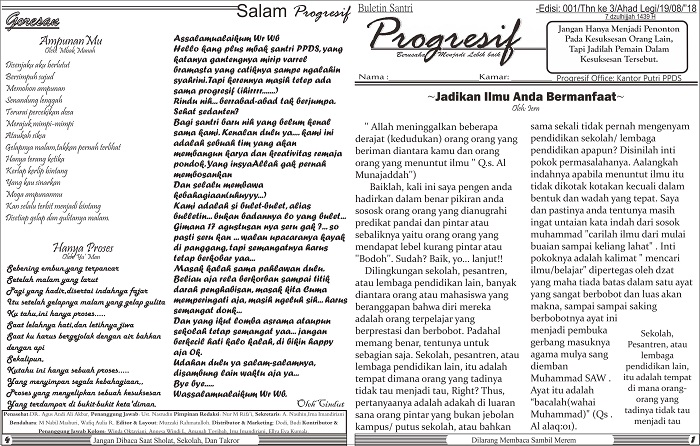 Edisi 1 Buletin Progresif